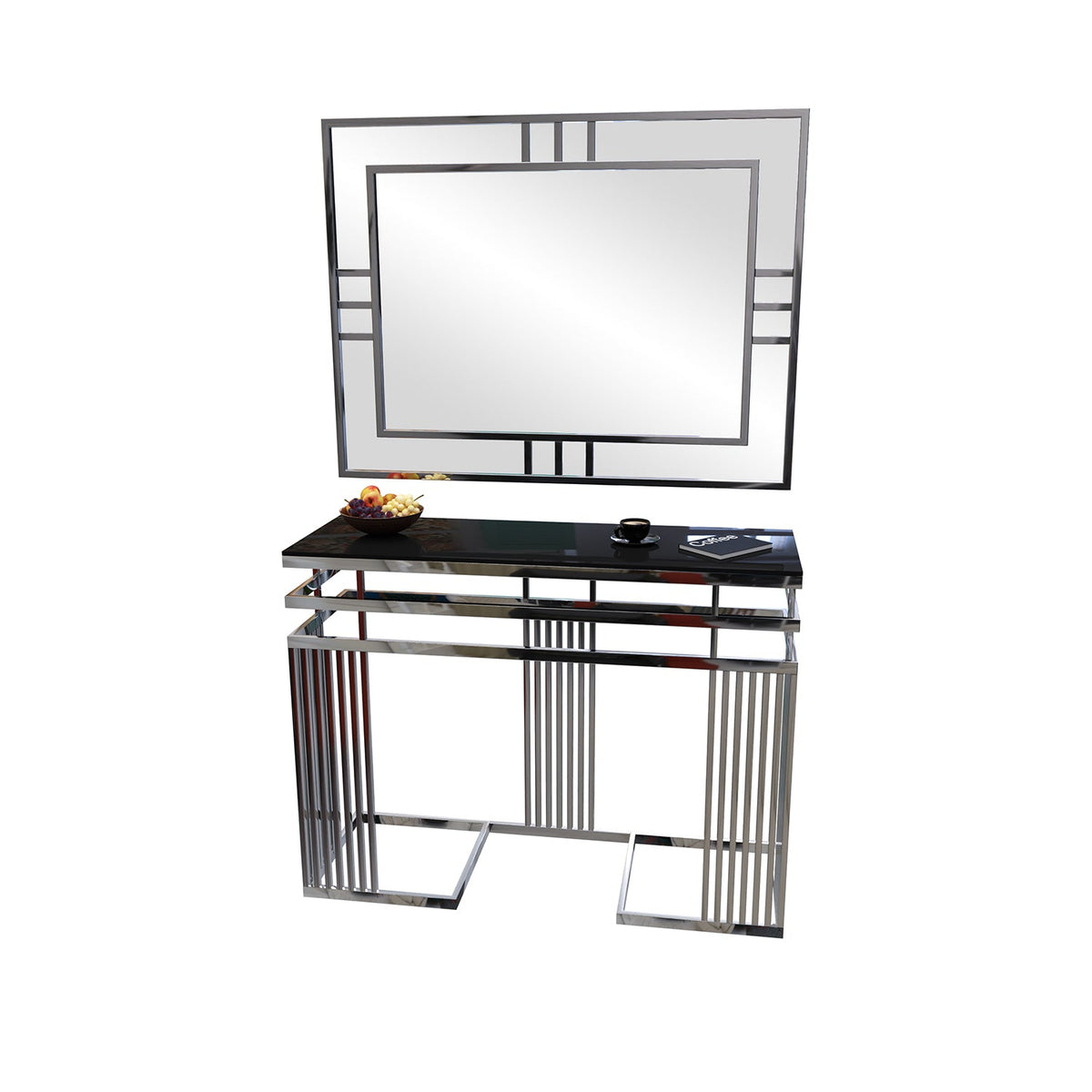 Stainless Steel Console and Mirrors - ORX-077