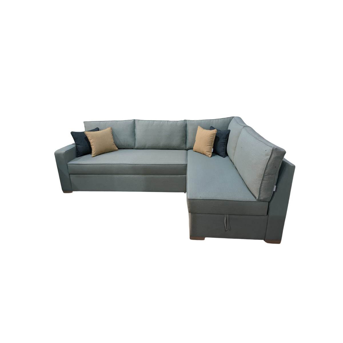 Manx 3-seat sofa with full back - red beech wood - HST-054