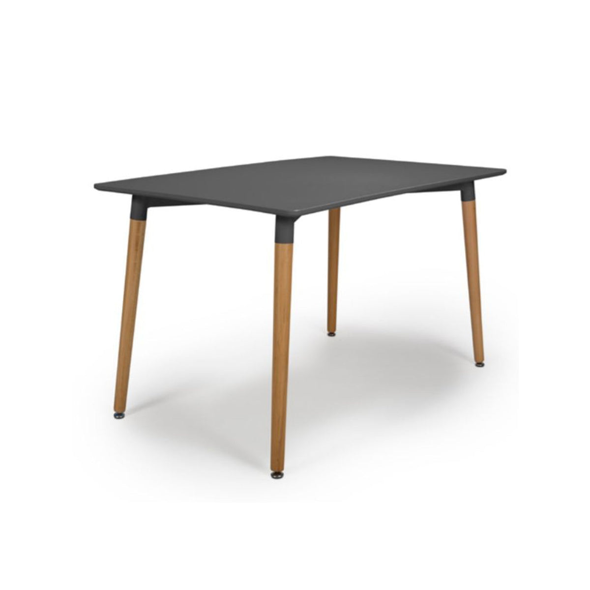 MDF disc table with melamine layer with beech wood legs and iron chassis 120x75cm - RYL-046