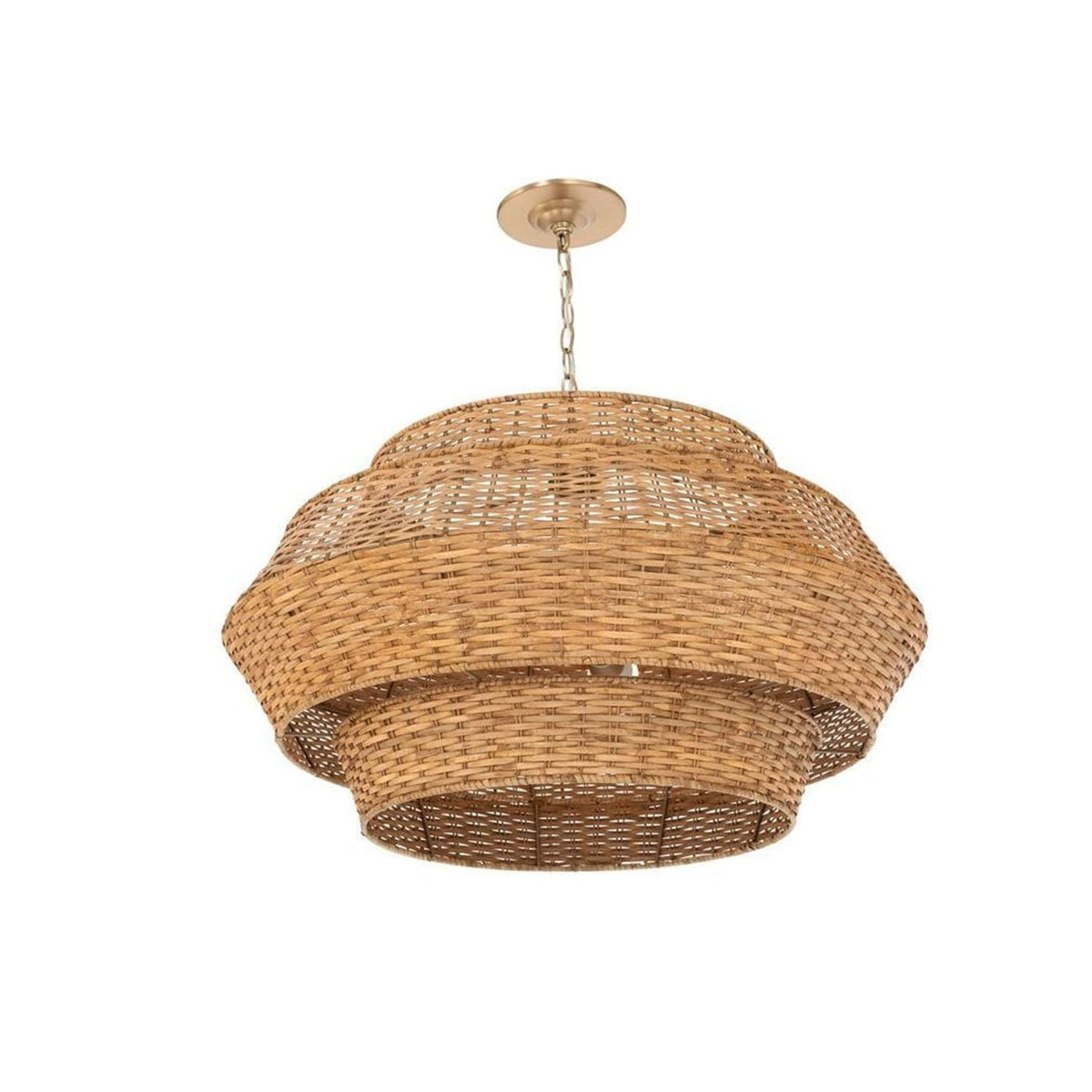 Natural Bamboo Chandelier 60x40cm - HOB-027