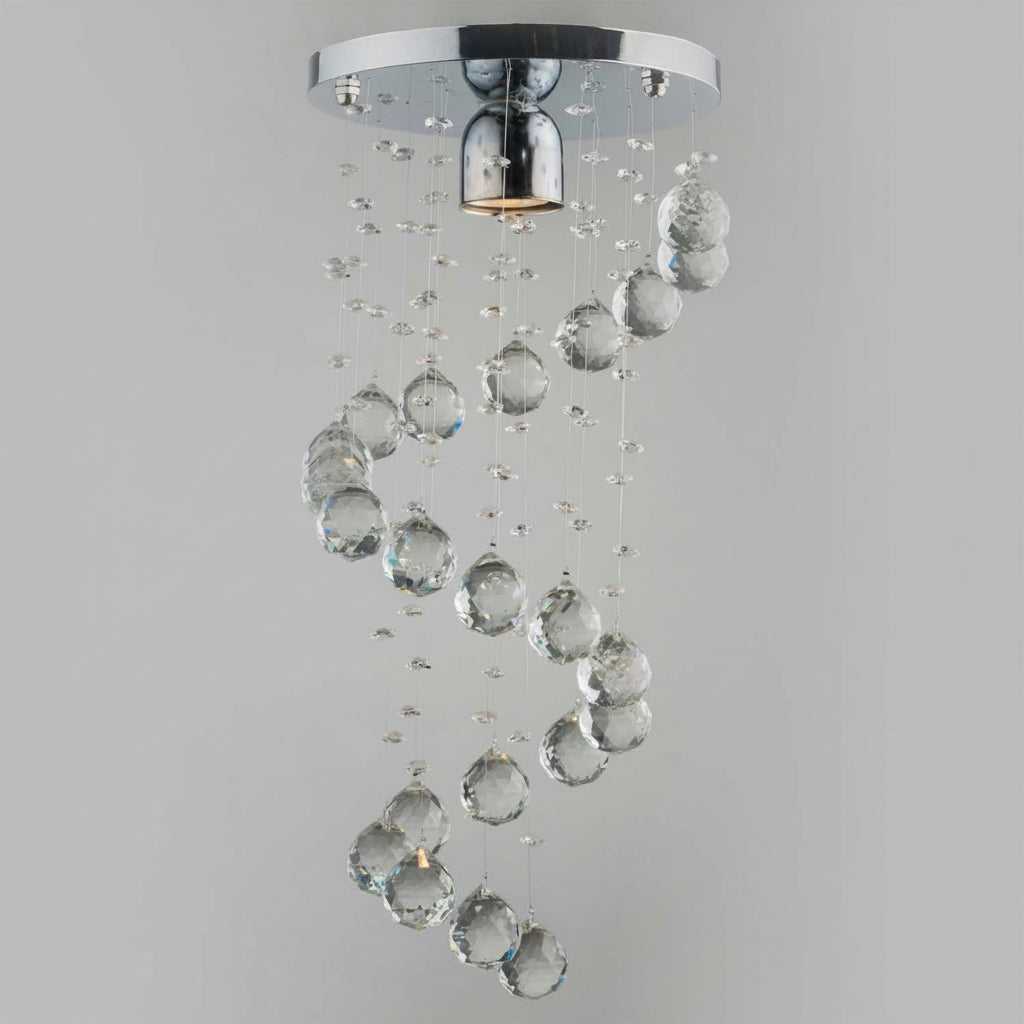 Stainless steel and crystal chandelier with a luxurious design