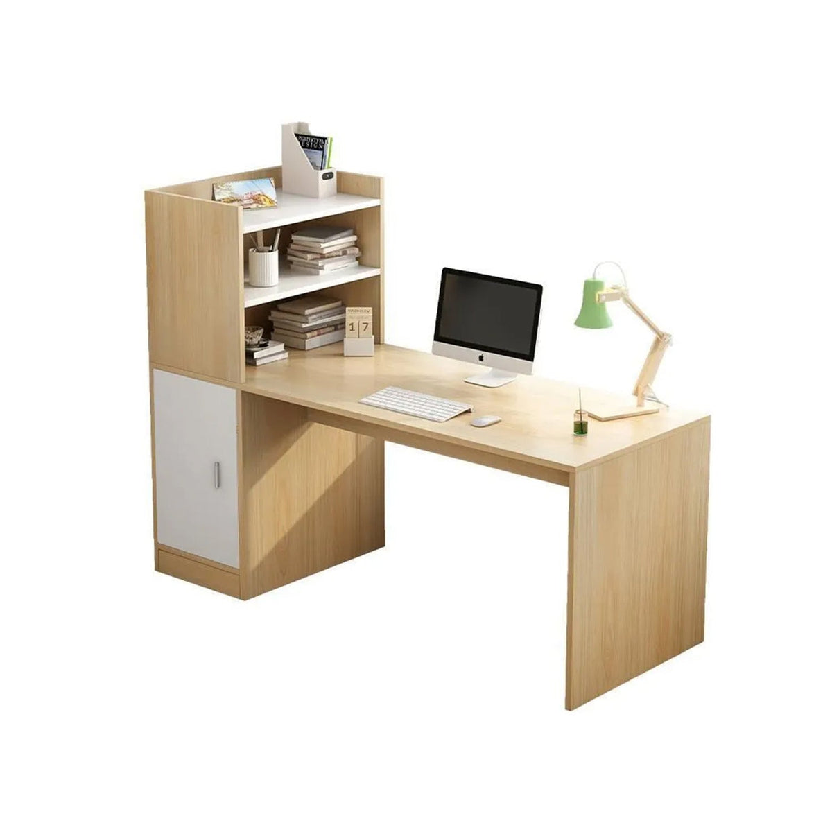 مكتب مع وحدة تخزين و ارفف خشب MDF عالي الجودة - HFS-130