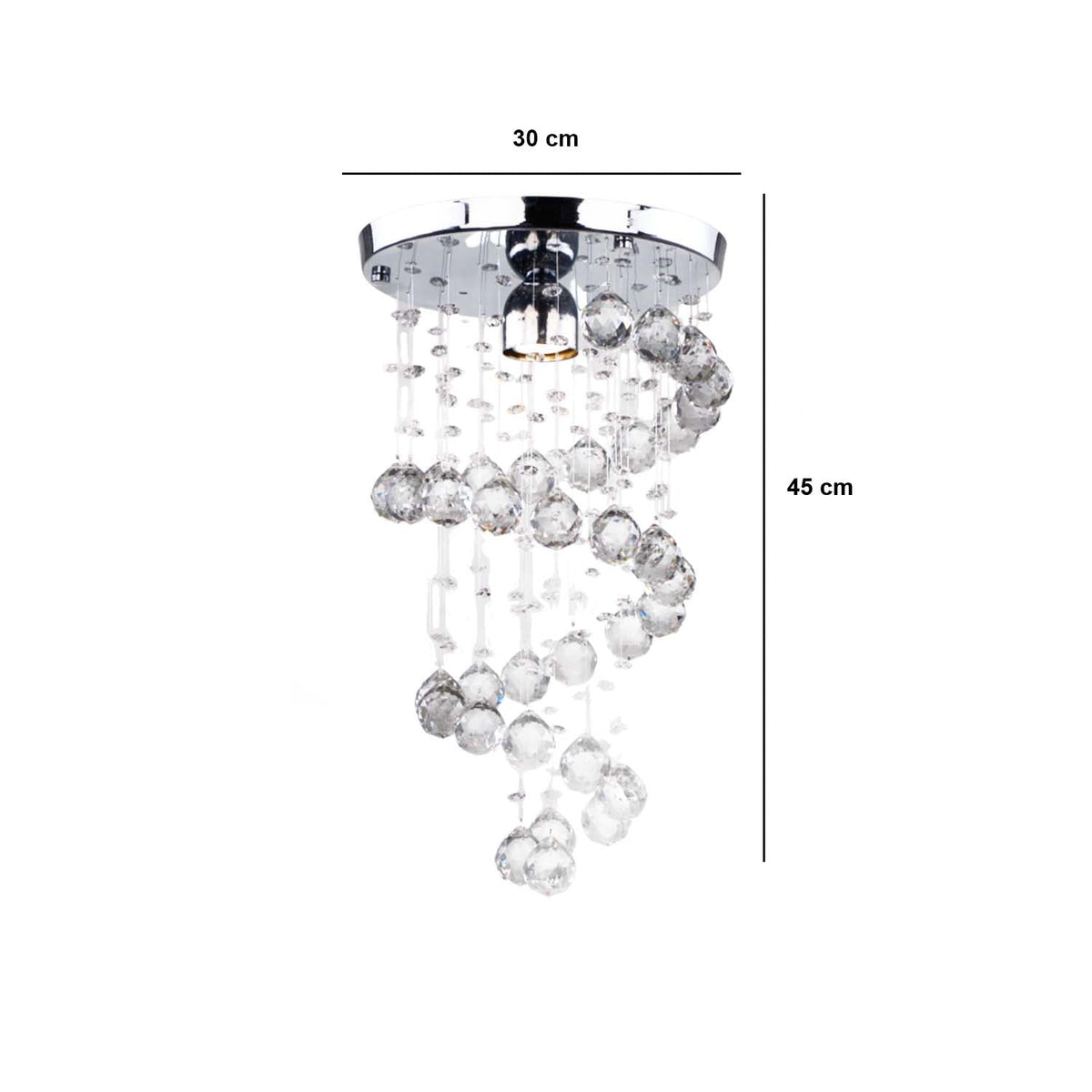 Medium-sized crystal and stainless steel chandelier with a luxurious design
