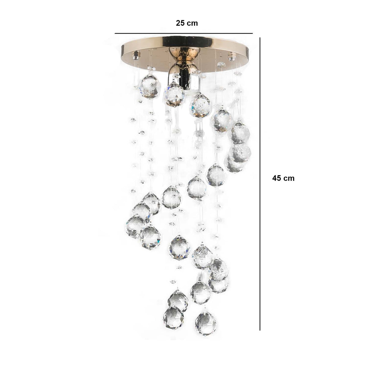 Crystal and stainless steel chandelier with a luxurious design