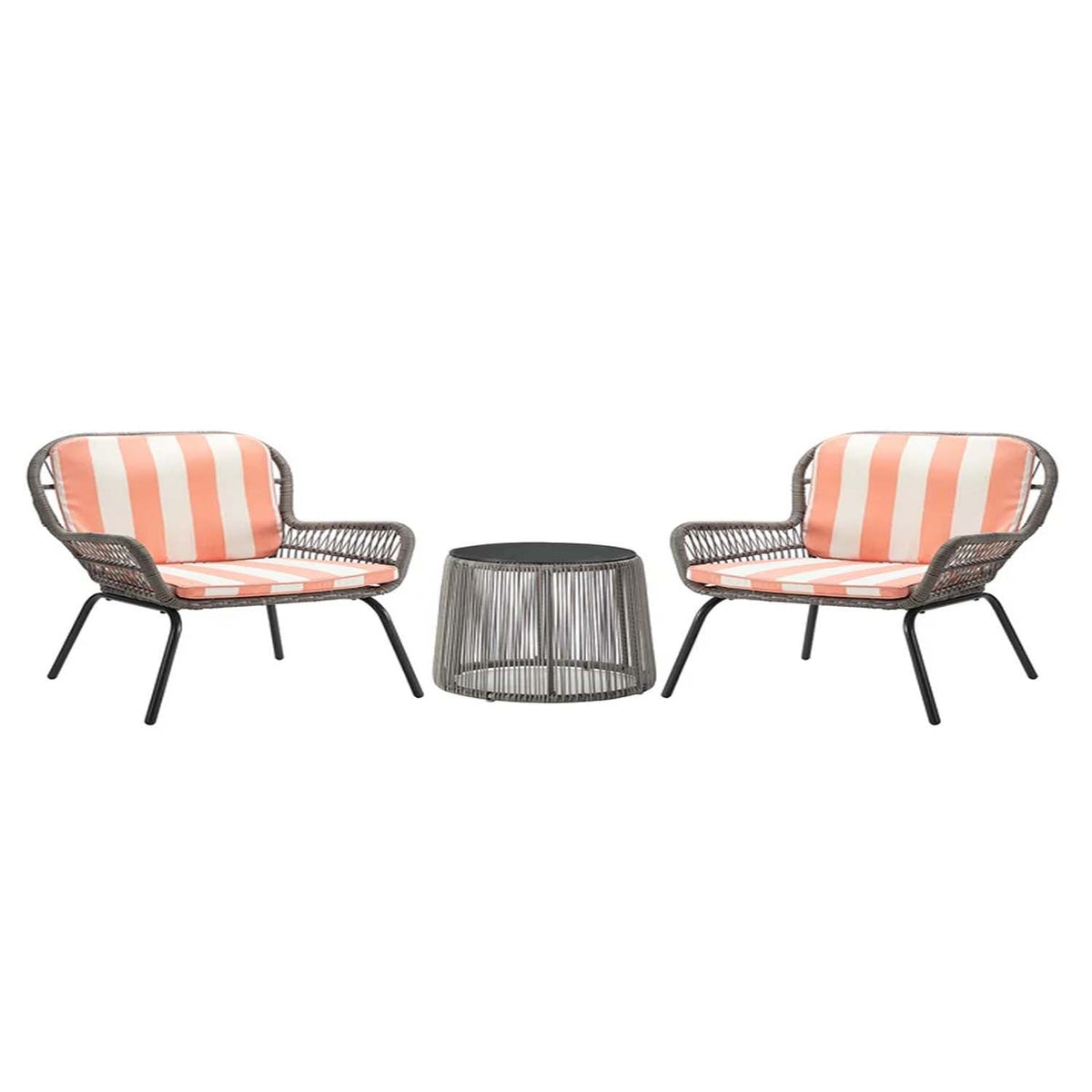Set of 2 chairs and a table made of rattan - OS-307