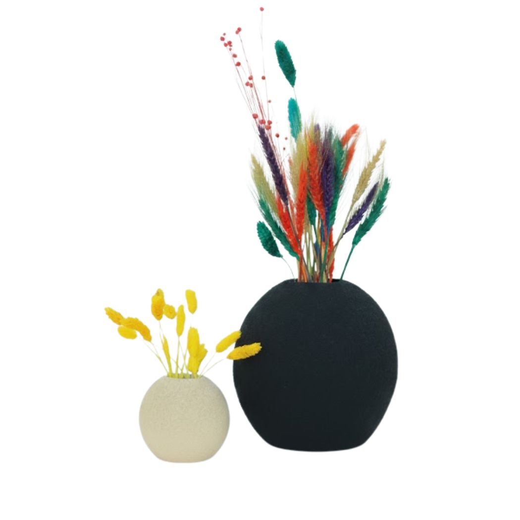 Set of 2 Multicolored Artistic Design Pottery Vases – KHK-020