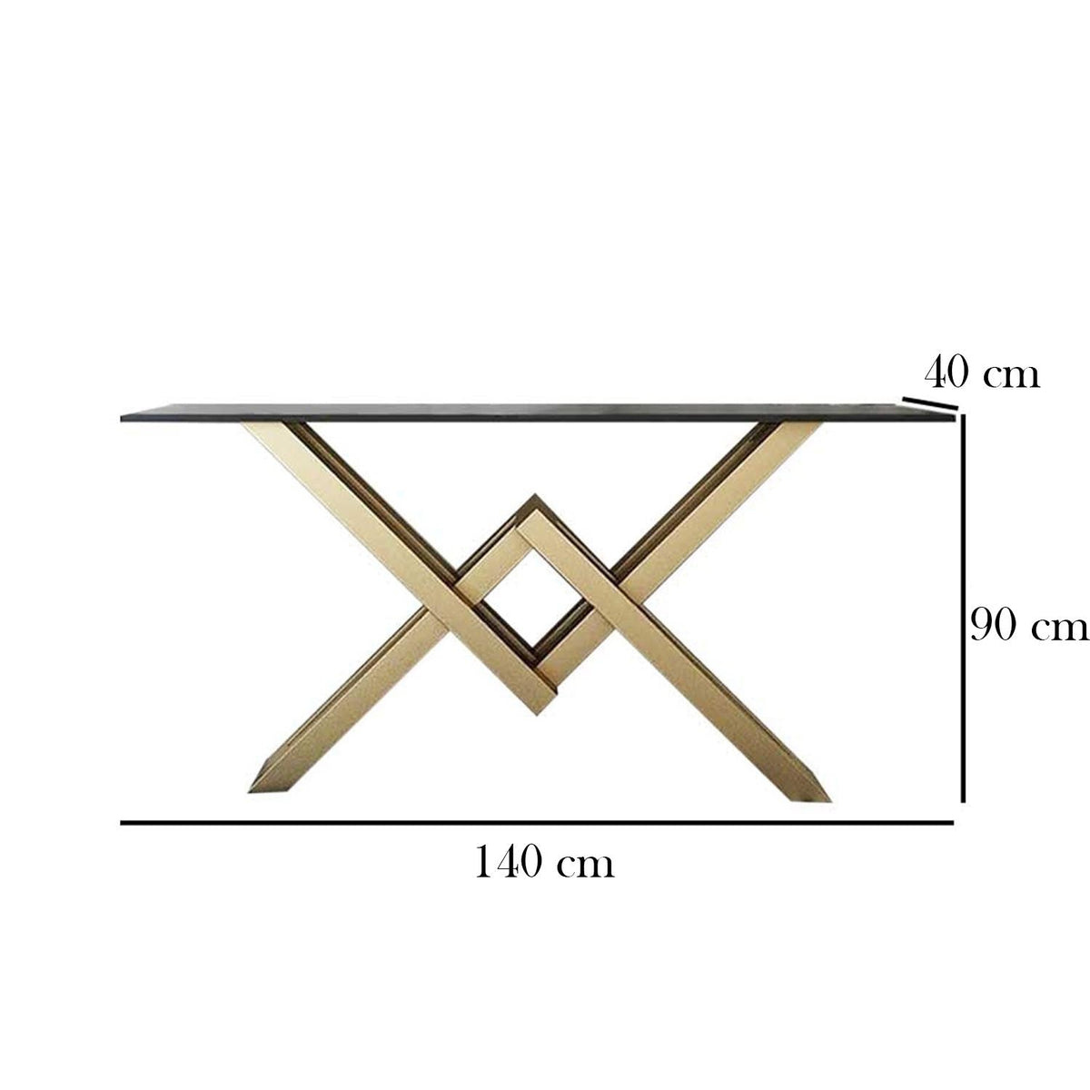 Pam iron console with electrostatic paint and MDF wood