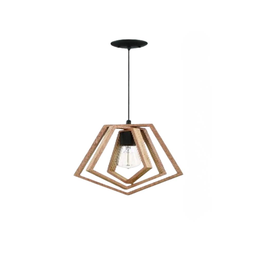 Single Ceiling Pendant with Three Movable Interiors Natural Wood Light Brown Paint – Model SKN-033 from Oscar Furniture