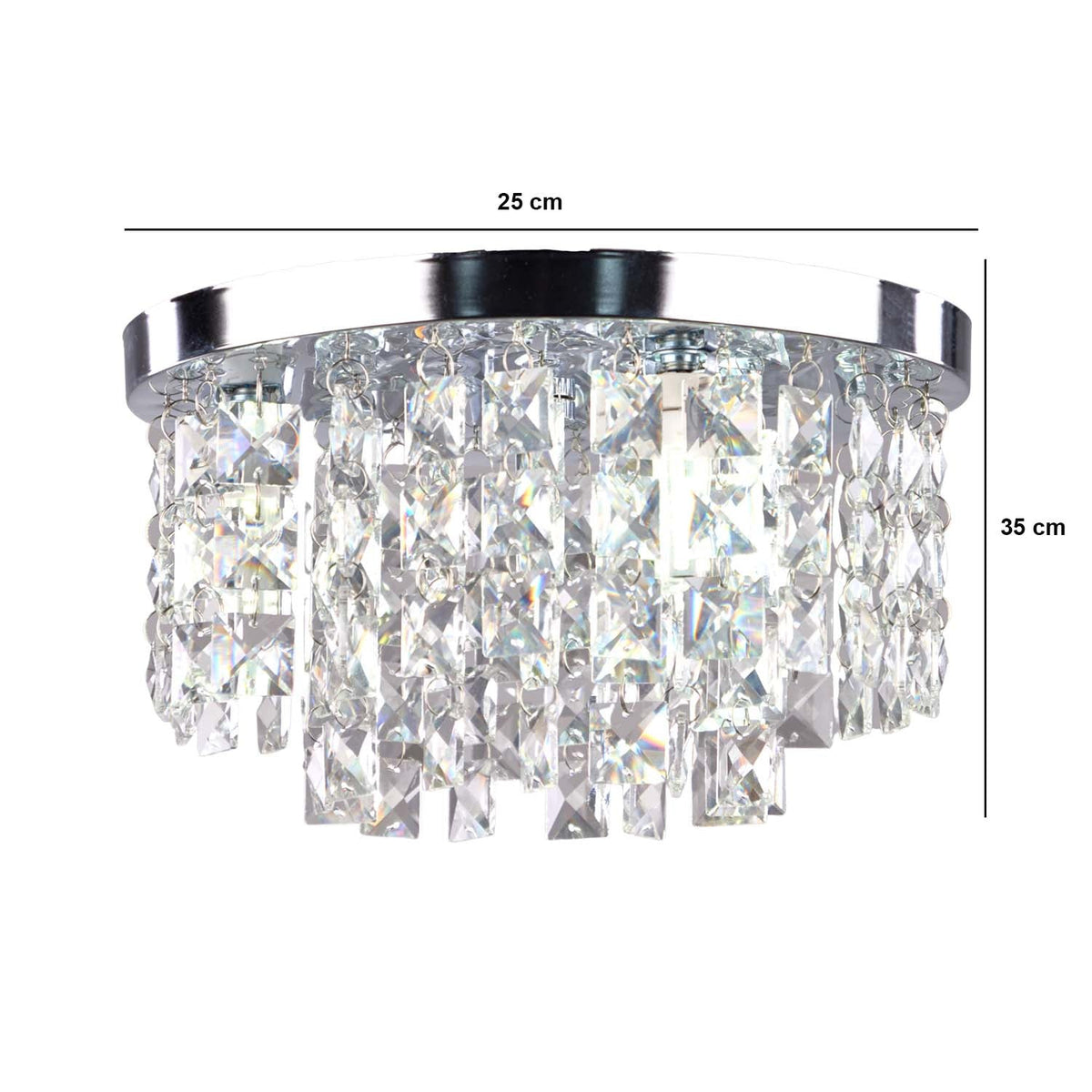 Crystal and steel chandelier with a luxurious touch
