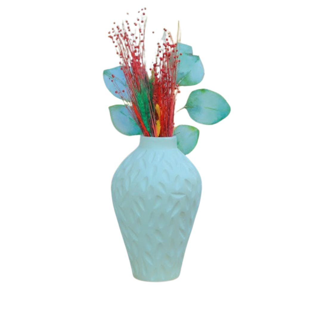 White Ceramic Vase with Elegant Long Design – KHK-040