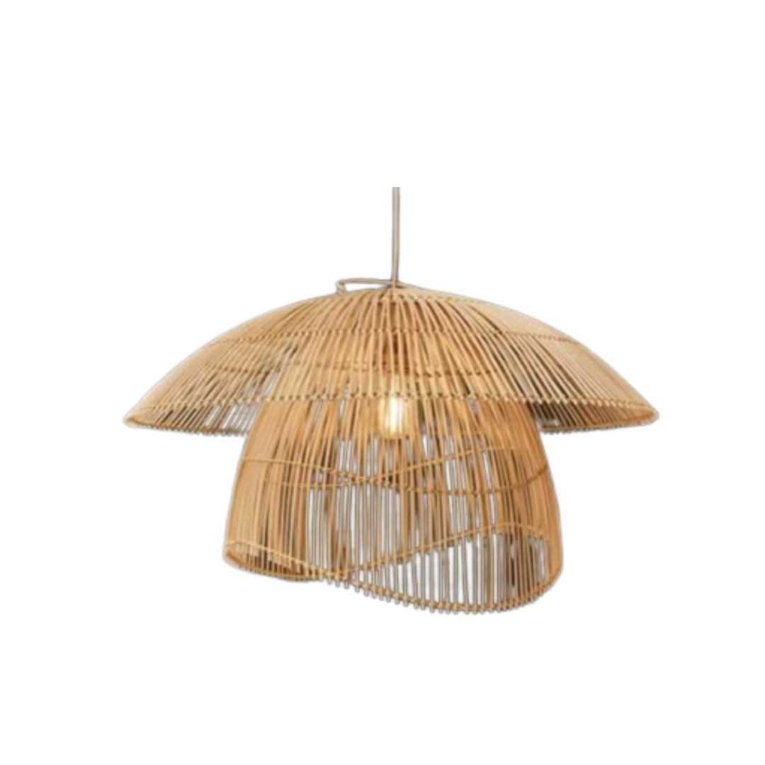 Natural Bamboo Chandelier – Elegant Handmade Design Small Size for Warm Lighting - HOB-047