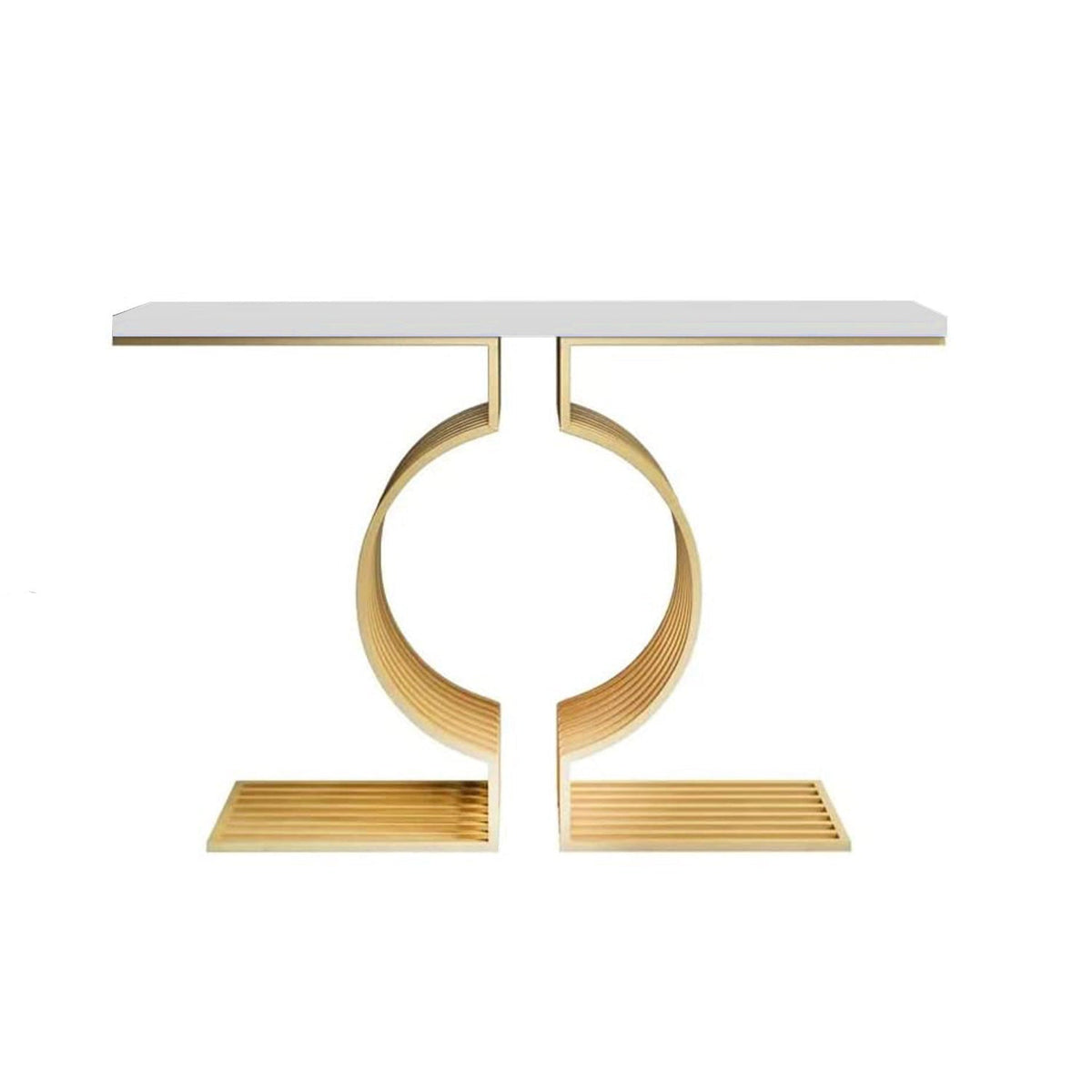 Modern console with painted iron materials and marble – elegant design