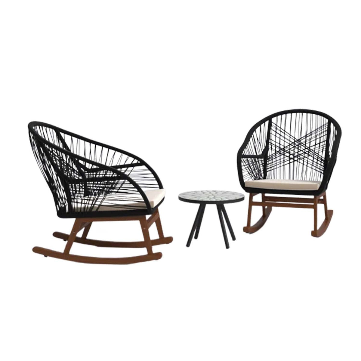 Set of 2 chairs and a table made of ropes - OS-315