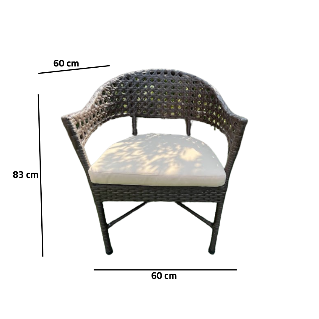 Set of 2 Chairs and Rattan Table - OS-474