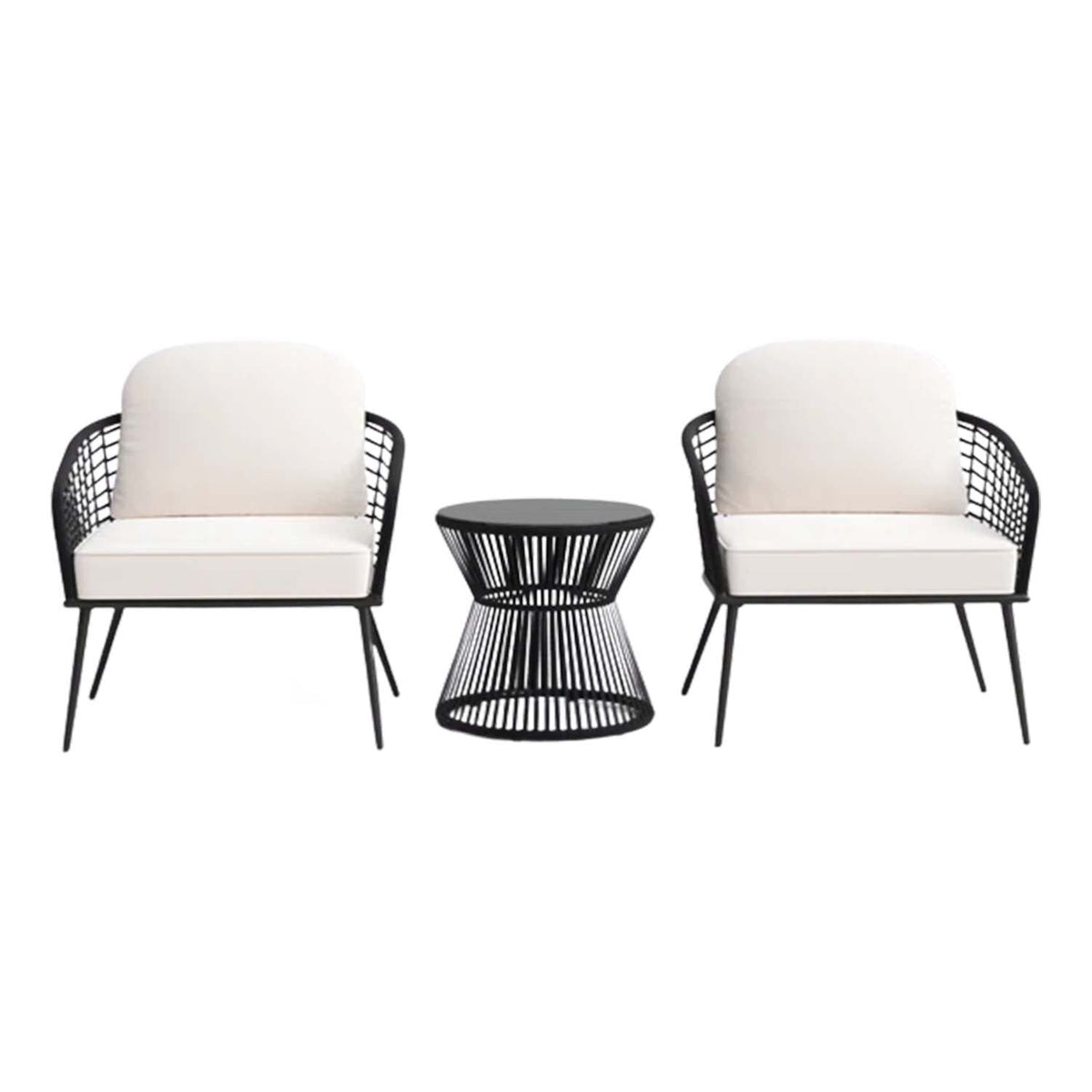 Set of 2 chairs and a table made of rattan - OS-282
