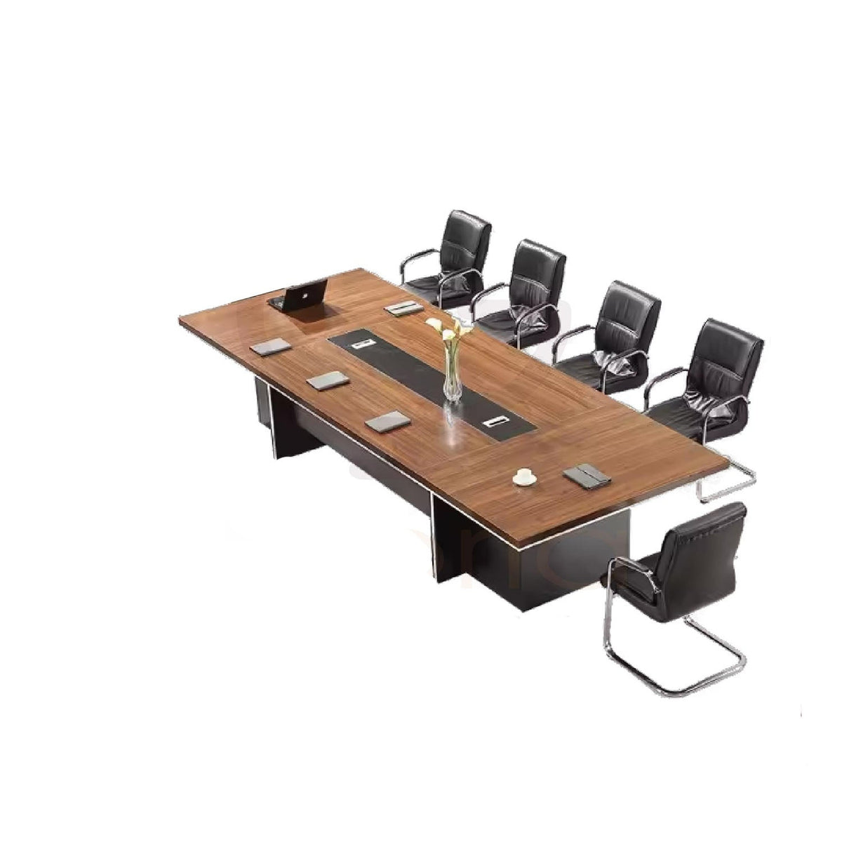 ترابيزة اجتماعات خشب MDF إسباني مع شاسيه معدني – تصميم عصري متين