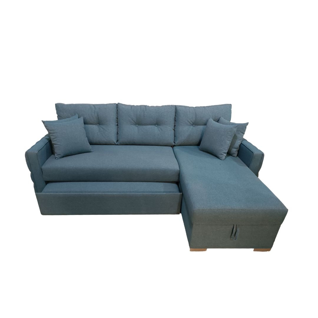Manx sofa, 2 seater, bed and storage drawer - red beech wood - HST-045