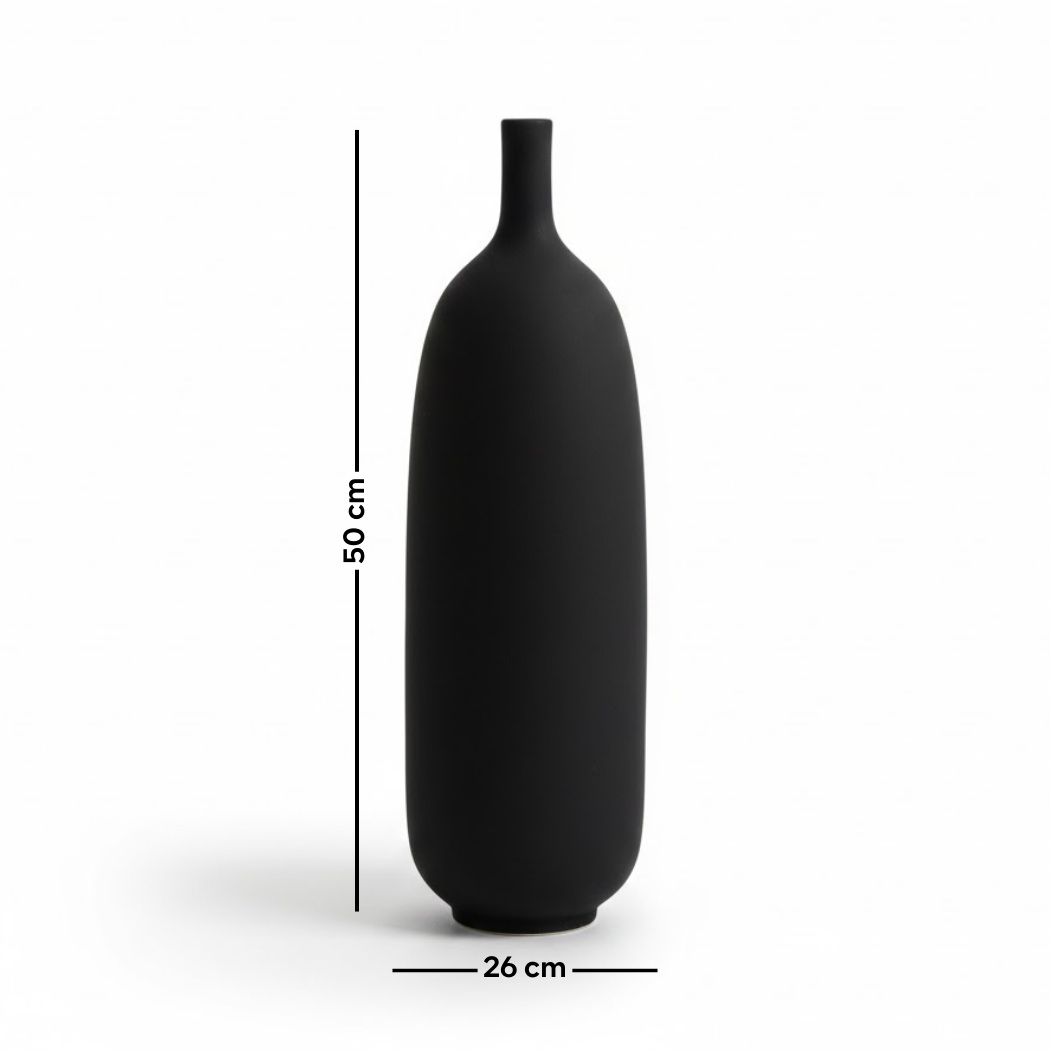 Set of 3 Elegant Gradient Black Pottery Vases – KHK-045