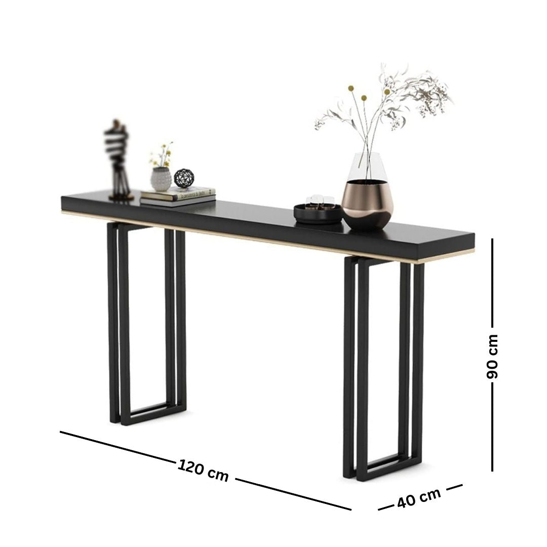 Metal console with wooden top – luxurious modern design
