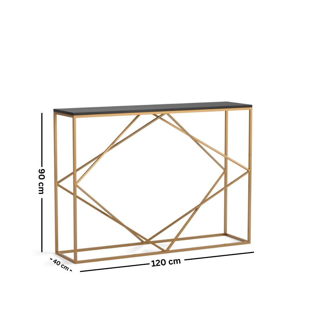 Metal console with wooden top – luxurious modern design