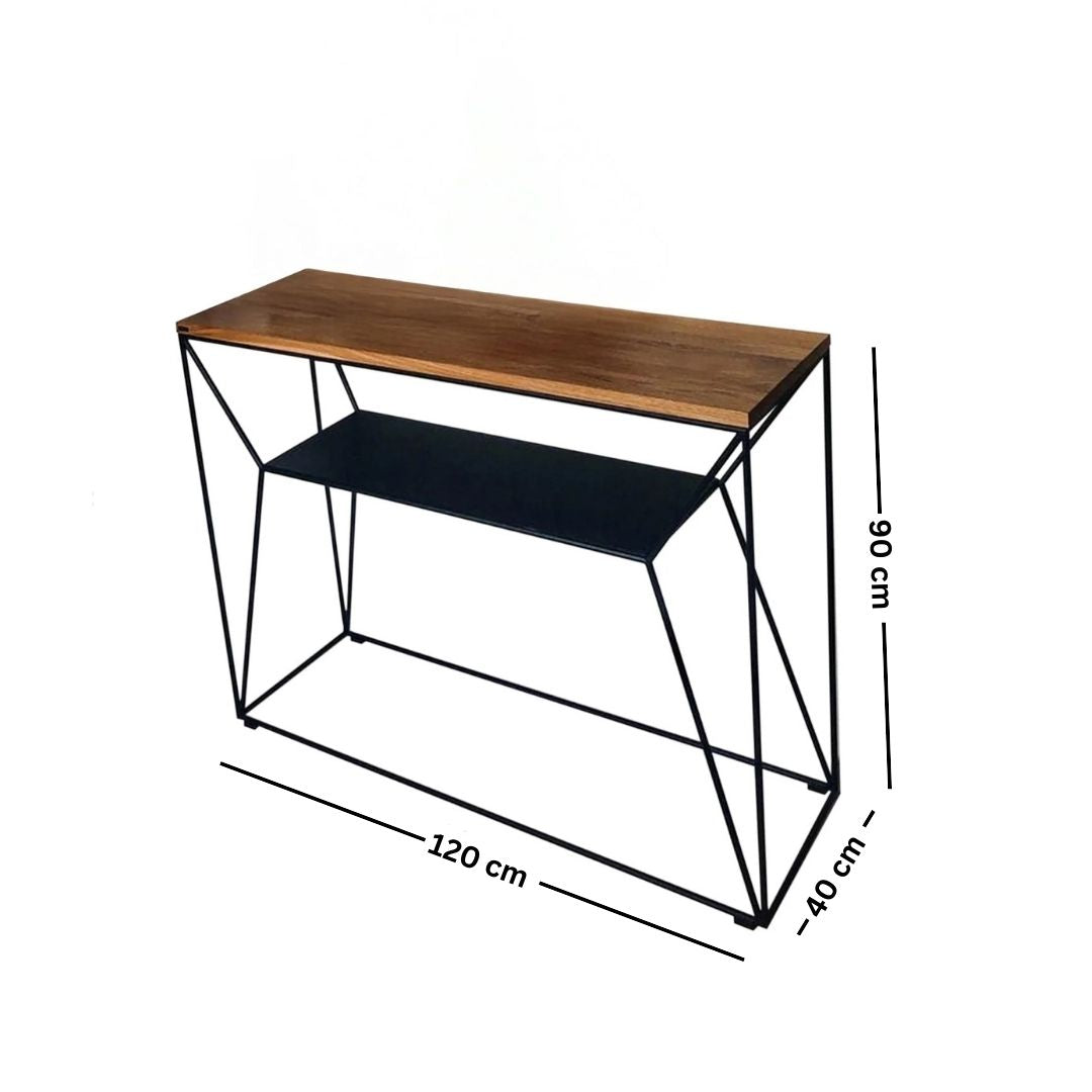 Metal console with wooden top – luxurious modern design