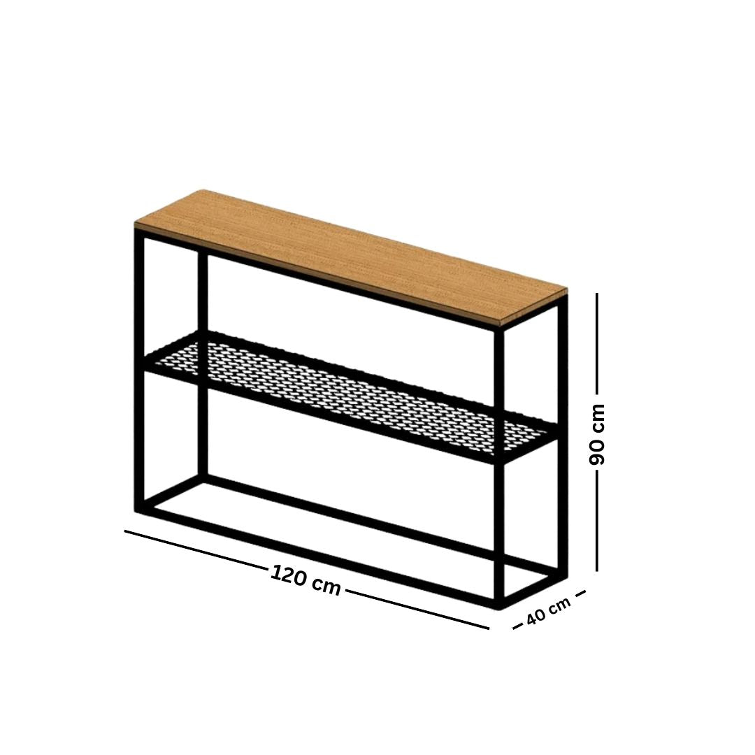 Metal console with wooden top – elegant modern design