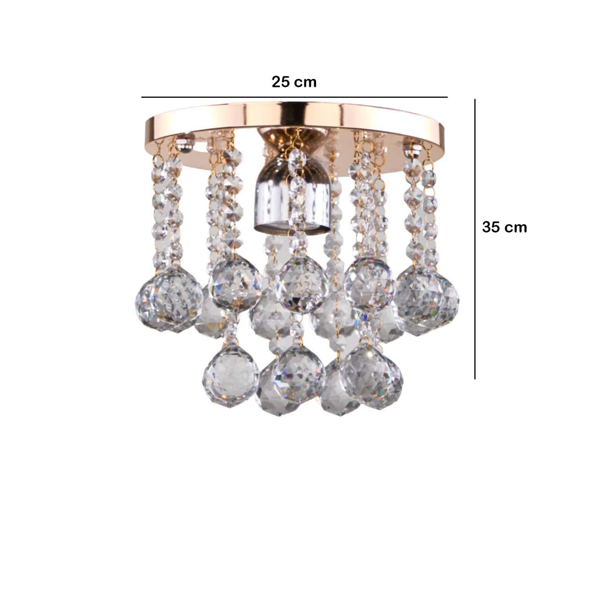 Small crystal and stainless steel chandelier with an elegant touch