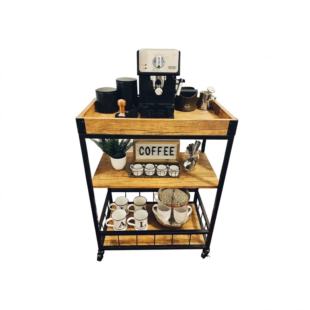 Coffee corner made of MDF wood and steel - OUBE-106