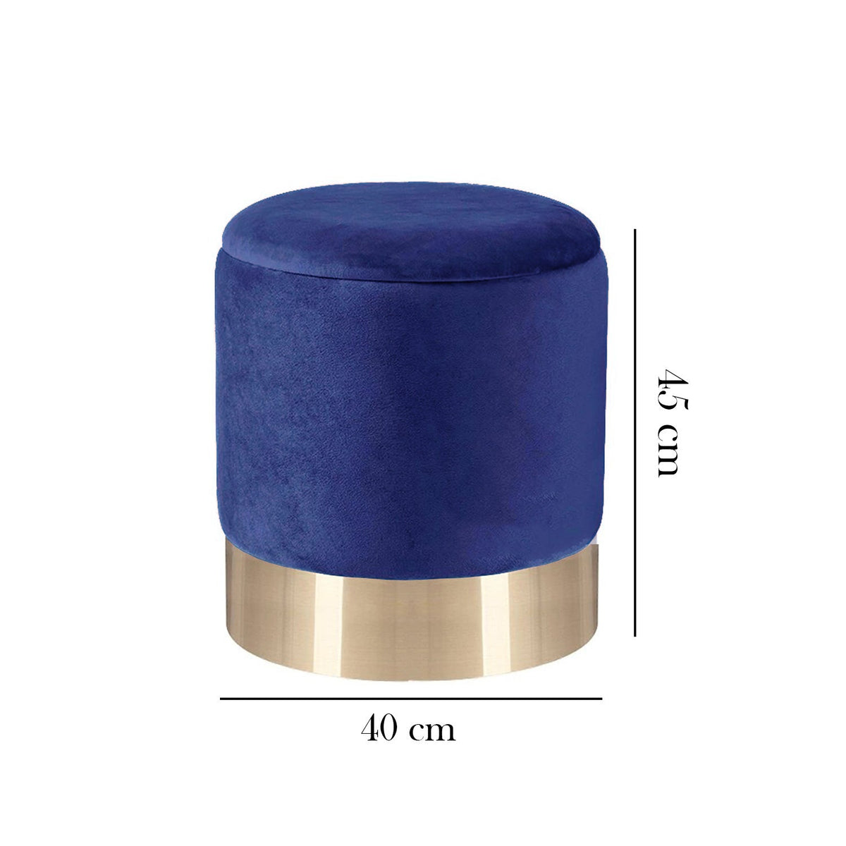Pouf Rio with plush fabric - blue