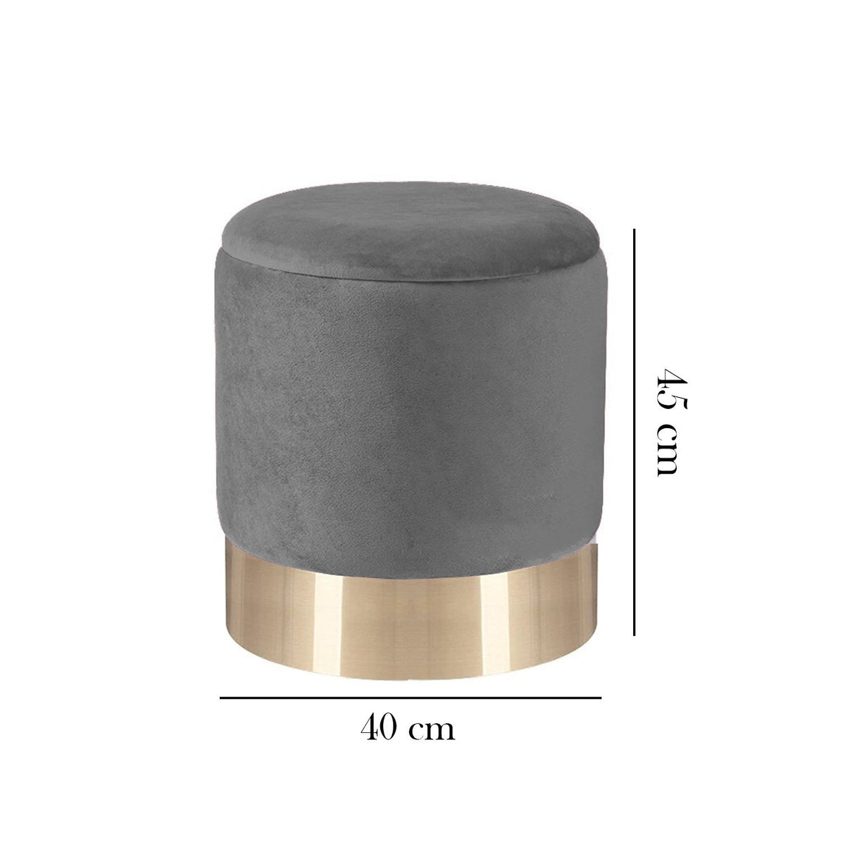 Pouf Rio Plush Fabric - Light Gray