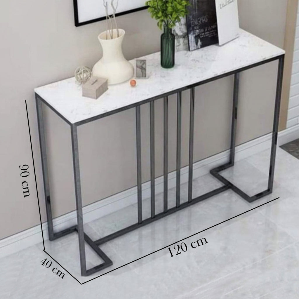 Modern iron and Turkish marble console – luxurious and contemporary design