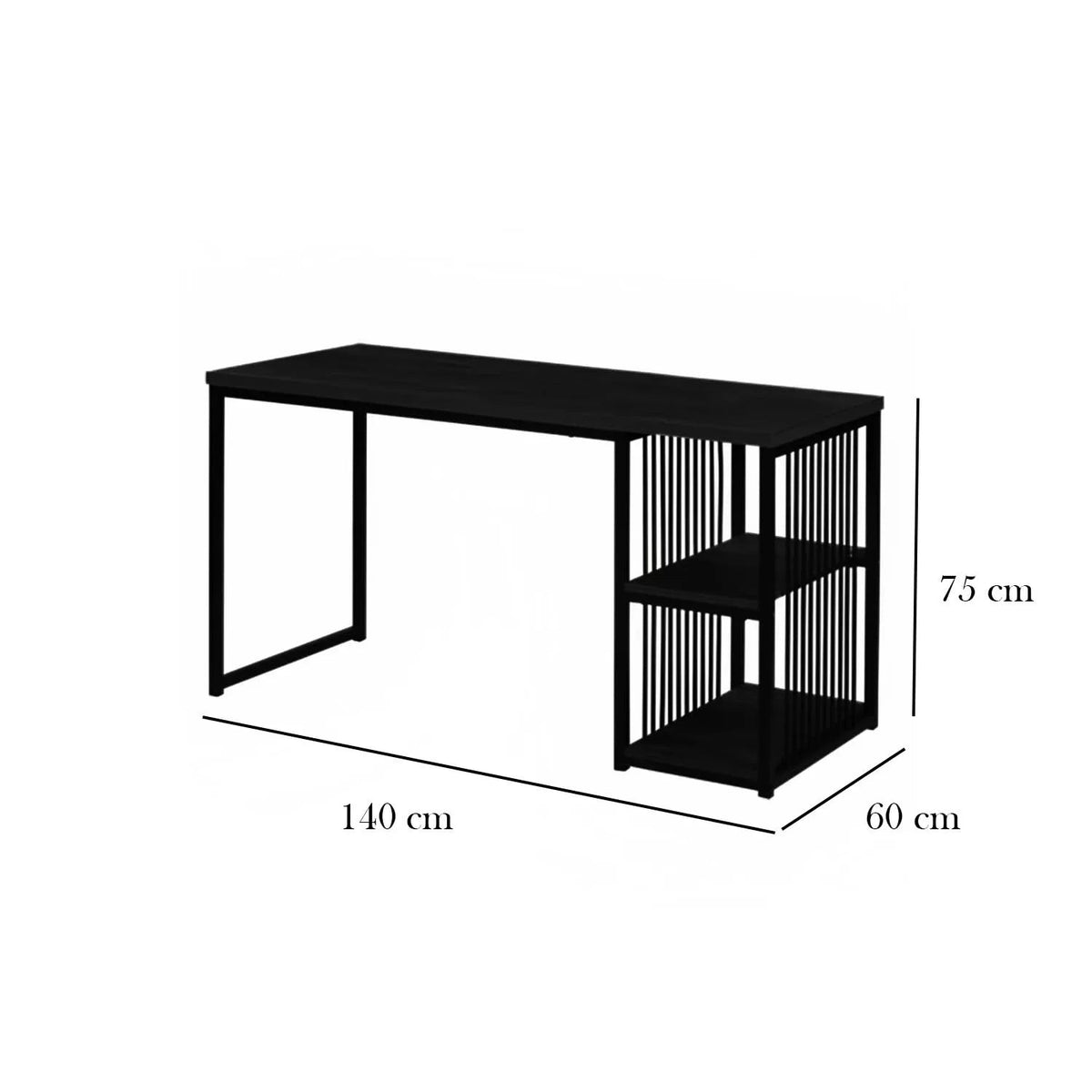 Melamine wood desk - MTC-037 - 75cmX140cm - black color