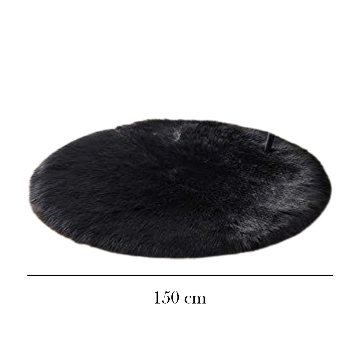 Gwen circular fur rug with non-slip leather lining - 150 * 150