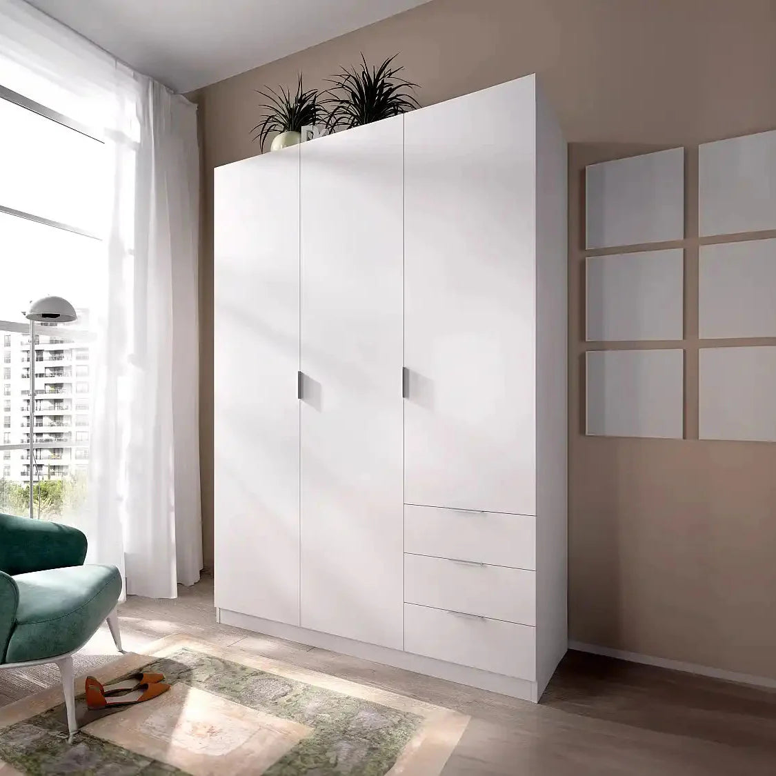 Large MDF Wood Wardrobe with Practical Design for Organizing Clothes – WAF-212