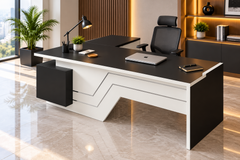 High-quality Spanish MDF wooden executive desk – a durable, modern design suitable for professional offices – CEM-139