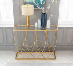 Modern iron and transparent glass console – a trendy and luxurious touch