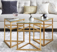 Luca coffee table, 3 pieces, metal steel, electrostatic paint