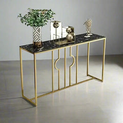 Modern console iron and black Spanish marble – luxurious and contemporary design