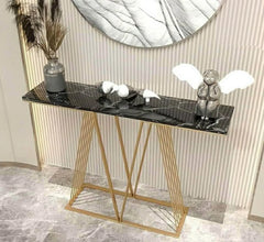 Modern console iron and black Spanish marble – luxurious and contemporary design