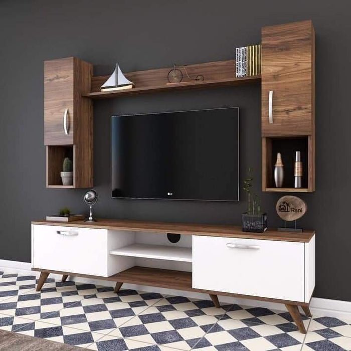 Tv Table Riyadh TV table with additional units made of high-quality MDF wood - HFS-127 ...