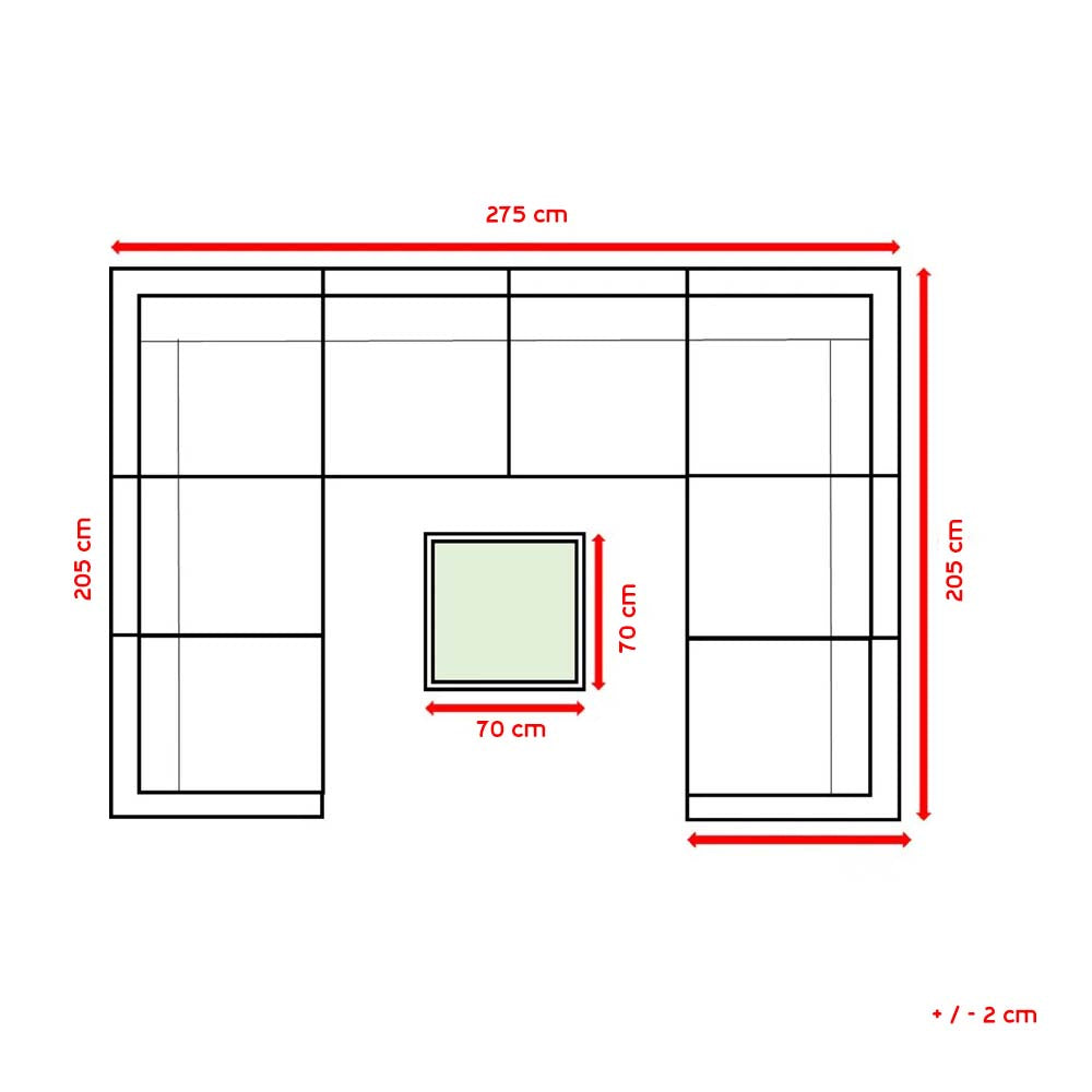 Rattan breaker corner suitable for 8 people in U shape