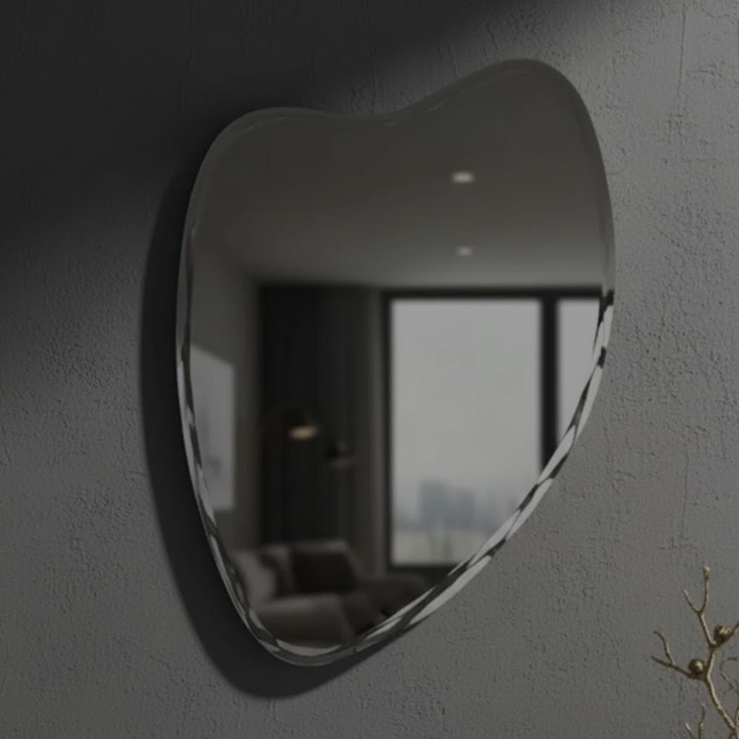 Heart-shaped mirror with LED lighting – 75×55 cm design – High-quality glass without touch – Model KTM-013