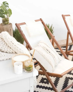 Harvey folding beech wood chaise longue