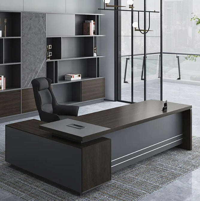 High-quality Spanish MDF wooden executive desk – a durable modern design suitable for professional offices – CEM-134