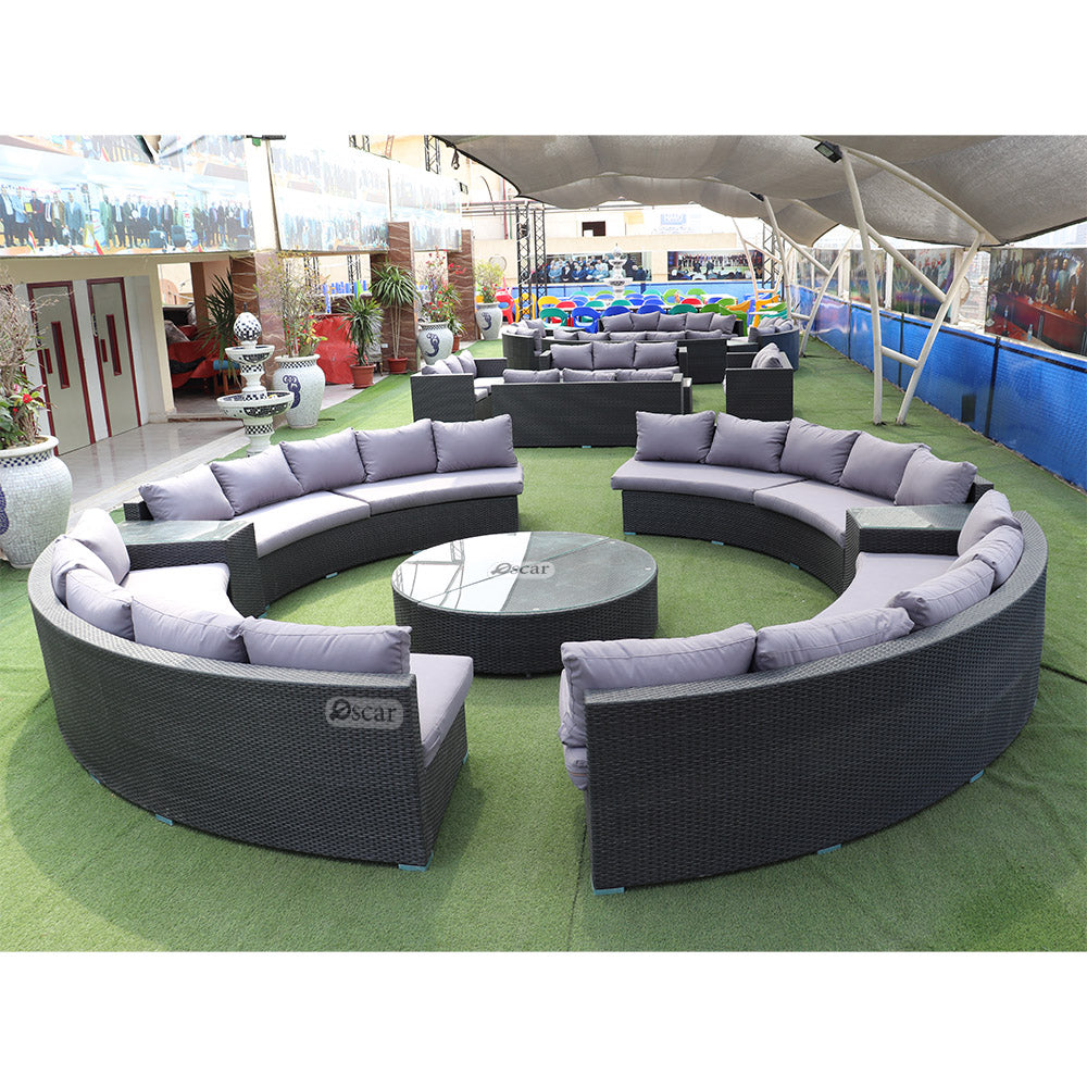 The Lyon Rattan Corner is enough for 16 people.