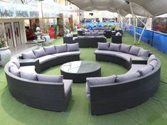 The Lyon Rattan Corner is enough for 16 people.
