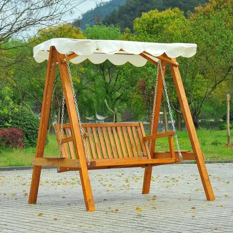 Outdoor sofa swing with sturdy red beech wood – elegant modern design