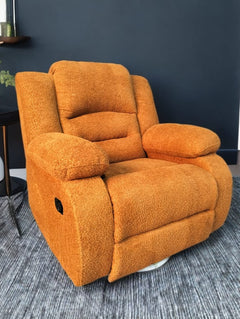 Red Beech Wood Recliner - Turkish Mechanism - Imported Easy-to-Clean Suede Leather - BIM-019
