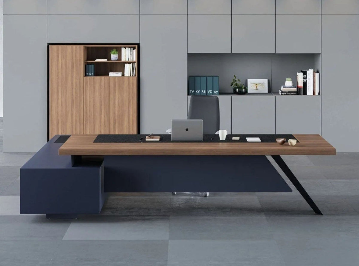 High-quality Spanish MDF wooden executive desk – a durable, modern design suitable for professional offices – CEM-138
