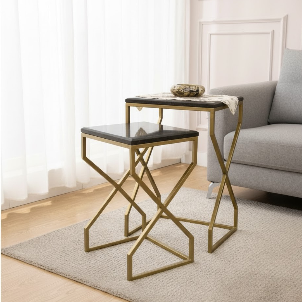 ELET-017 Table Set – Electrostatic Iron with Marble in a Stylish Modern Design